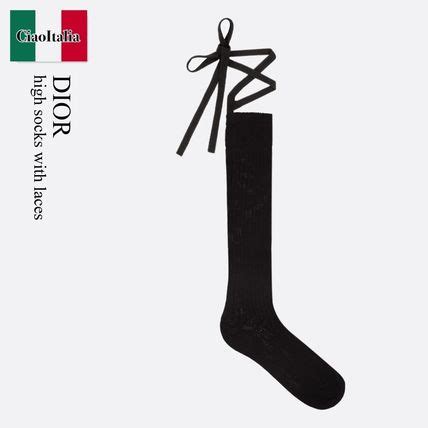 dior high socks with laces|High Socks with Laces Black Cotton .